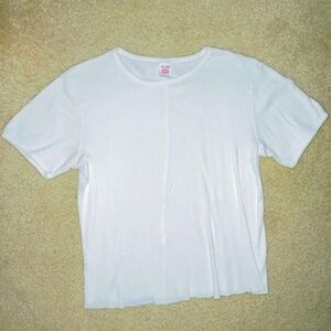 Re/Done Ribbed Cap Sleeve White tee L